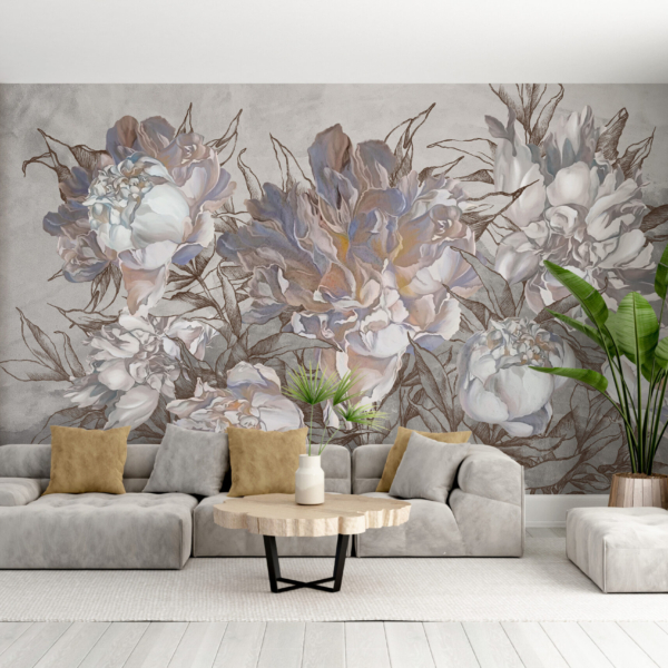 Zidni mural Buket bijelih ruža