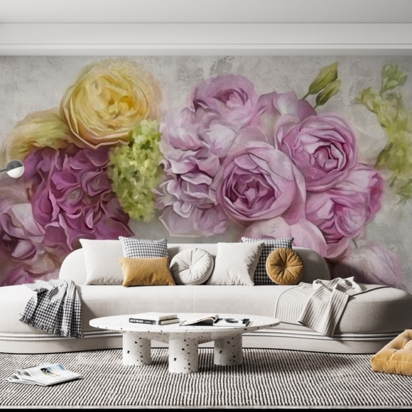 Zidni mural Buket ljubičastog cvijeća