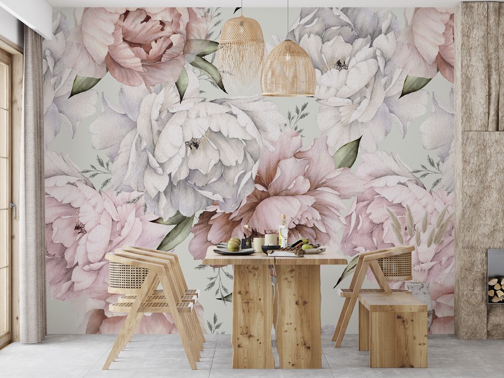 Foto pozadina Buket svijetlih božura