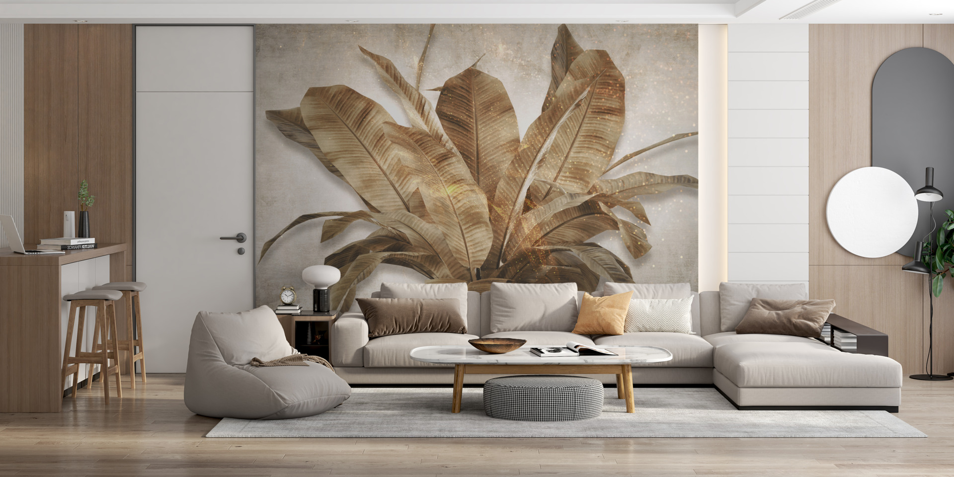 Zidni mural Buket lišća u zlatu