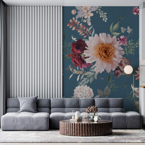 Zidni mural Krizanteme i božuri