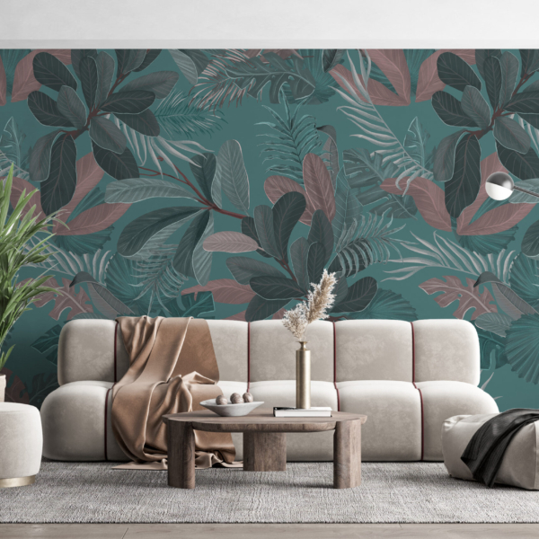 Zidni zidni zidni zid Dark Leaves Graphics