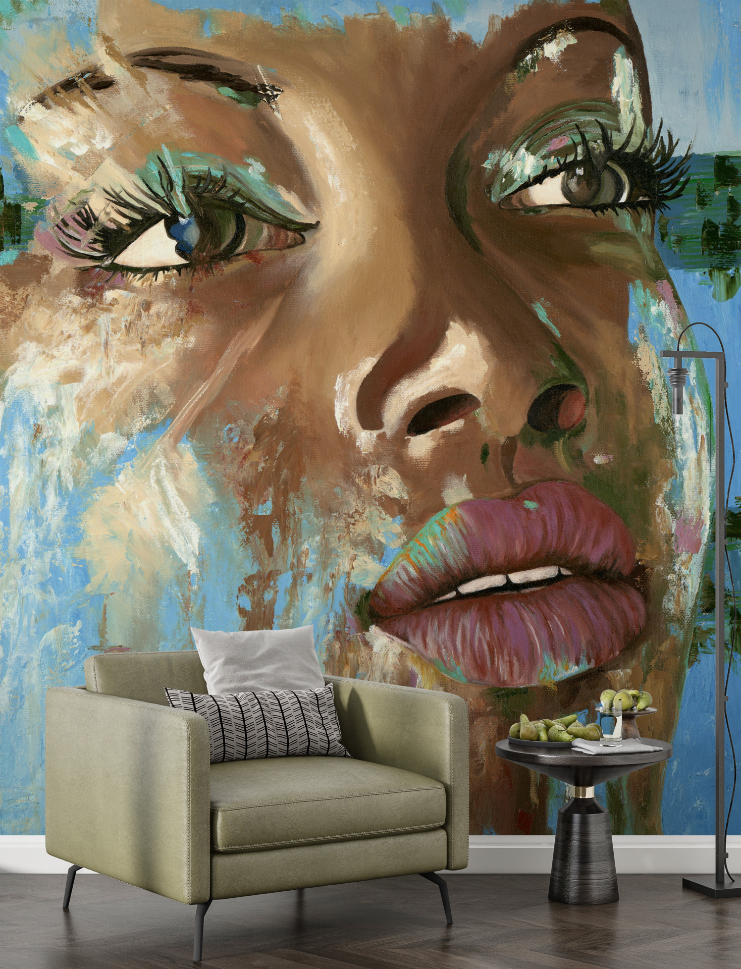 Zidni mural tamnopute djevojke