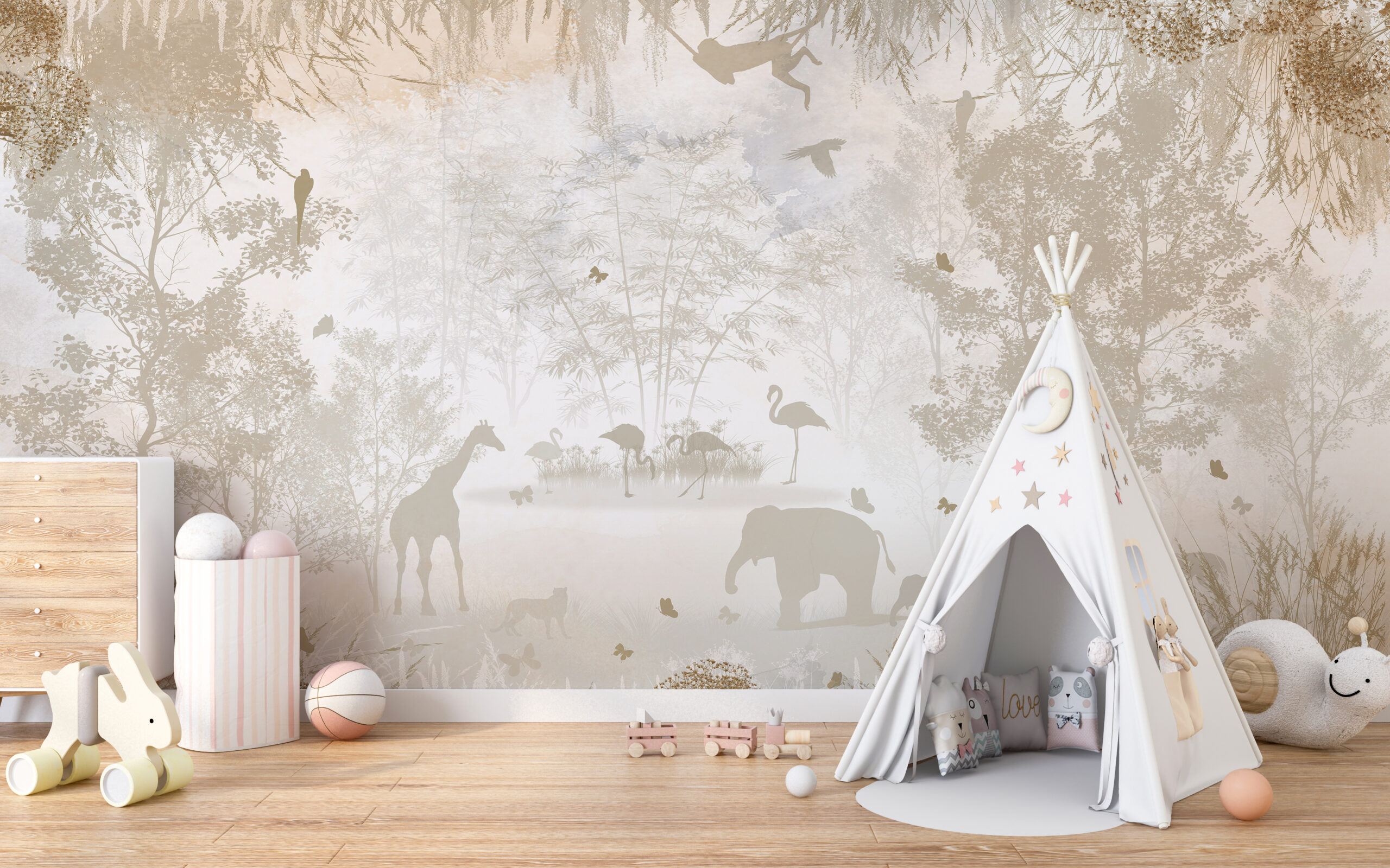 Zidni zid Sjena egzotičnih životinja