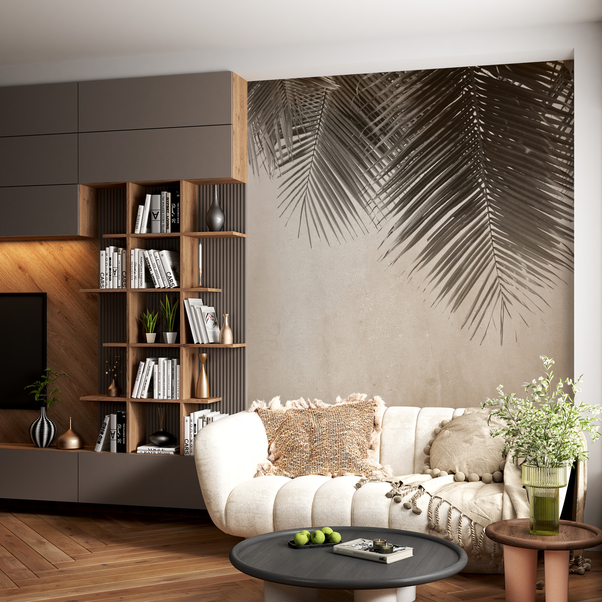 Zidni mural s crnim dlanom