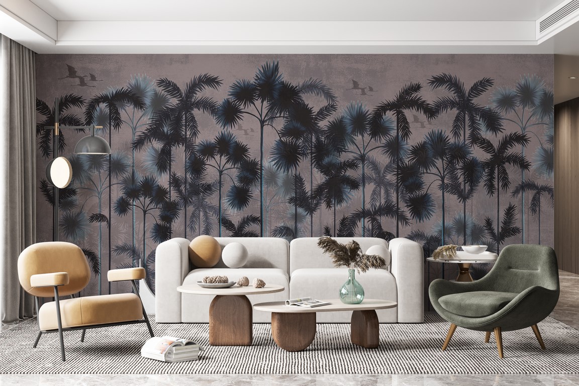 Zidni mural Black Palm Trees