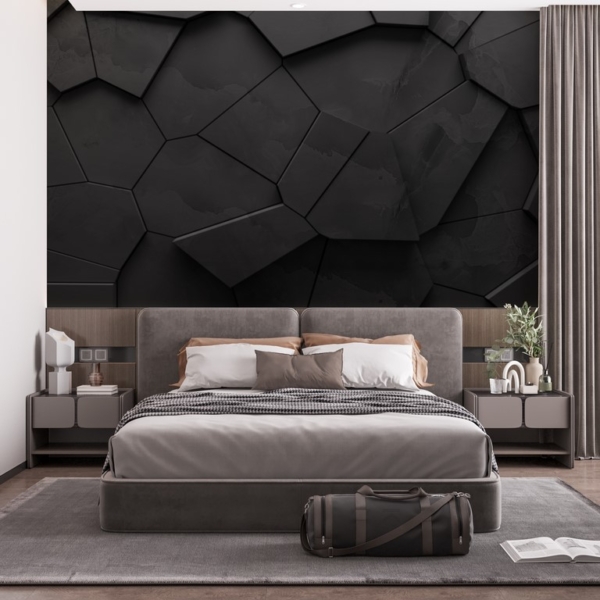 Black Polygons 3D zidni zid