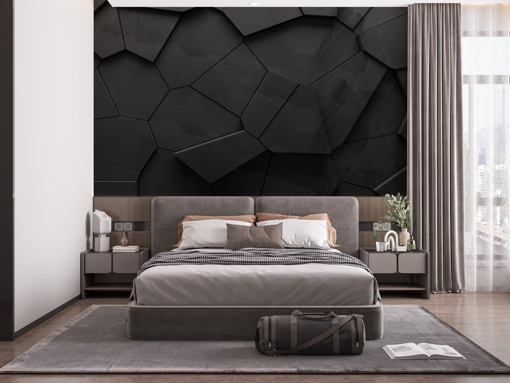 Black Polygons 3D zidni zid