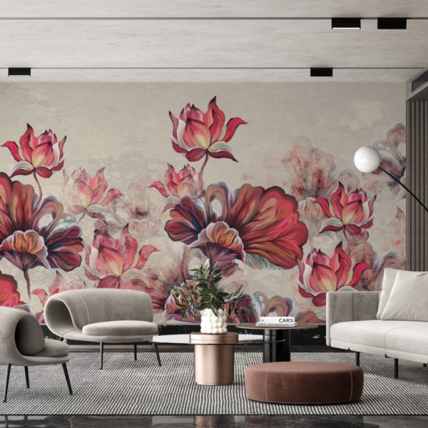 Zidni mural Crveno cvijeće