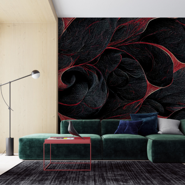 Zidni mural Crvena u crnom