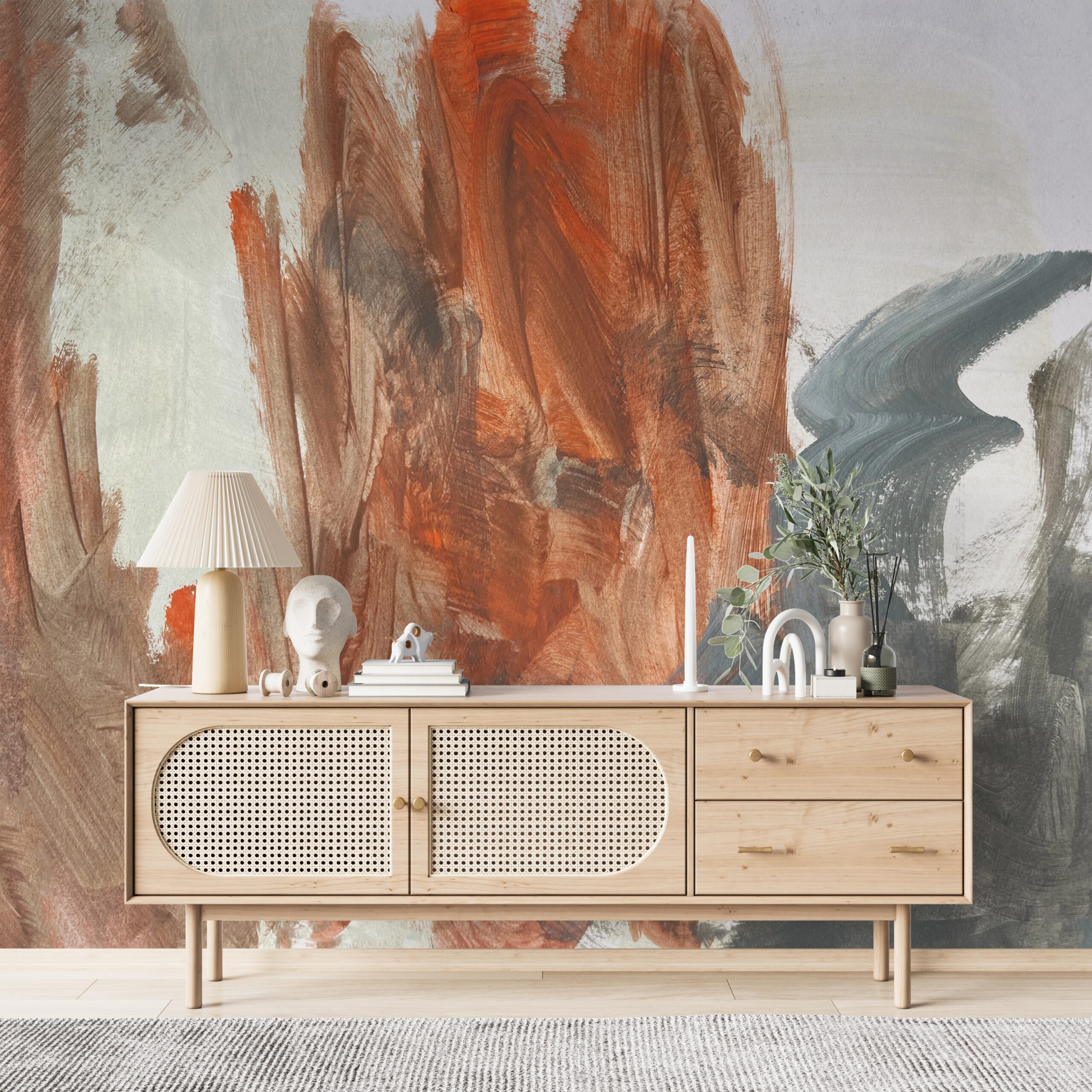 Crvena apstraktna zidna stena