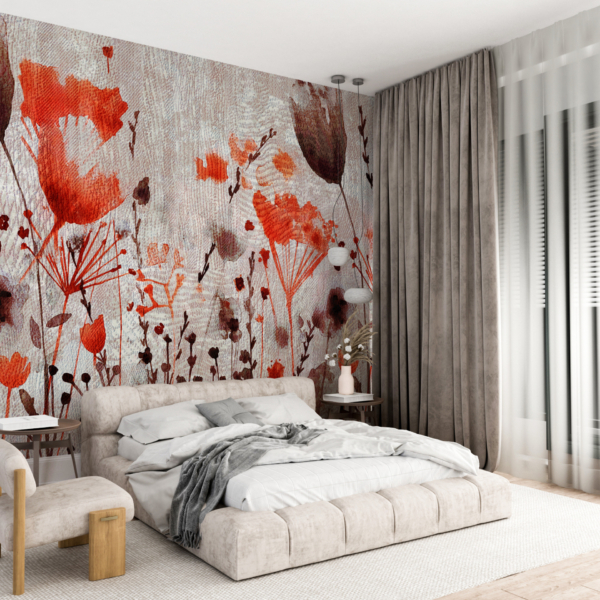 Zidni mural Crveni makovi