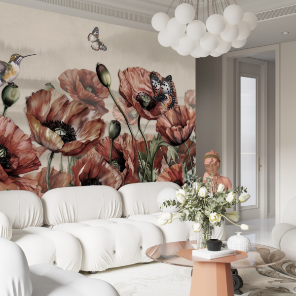 Zidni mural Crveni makovi