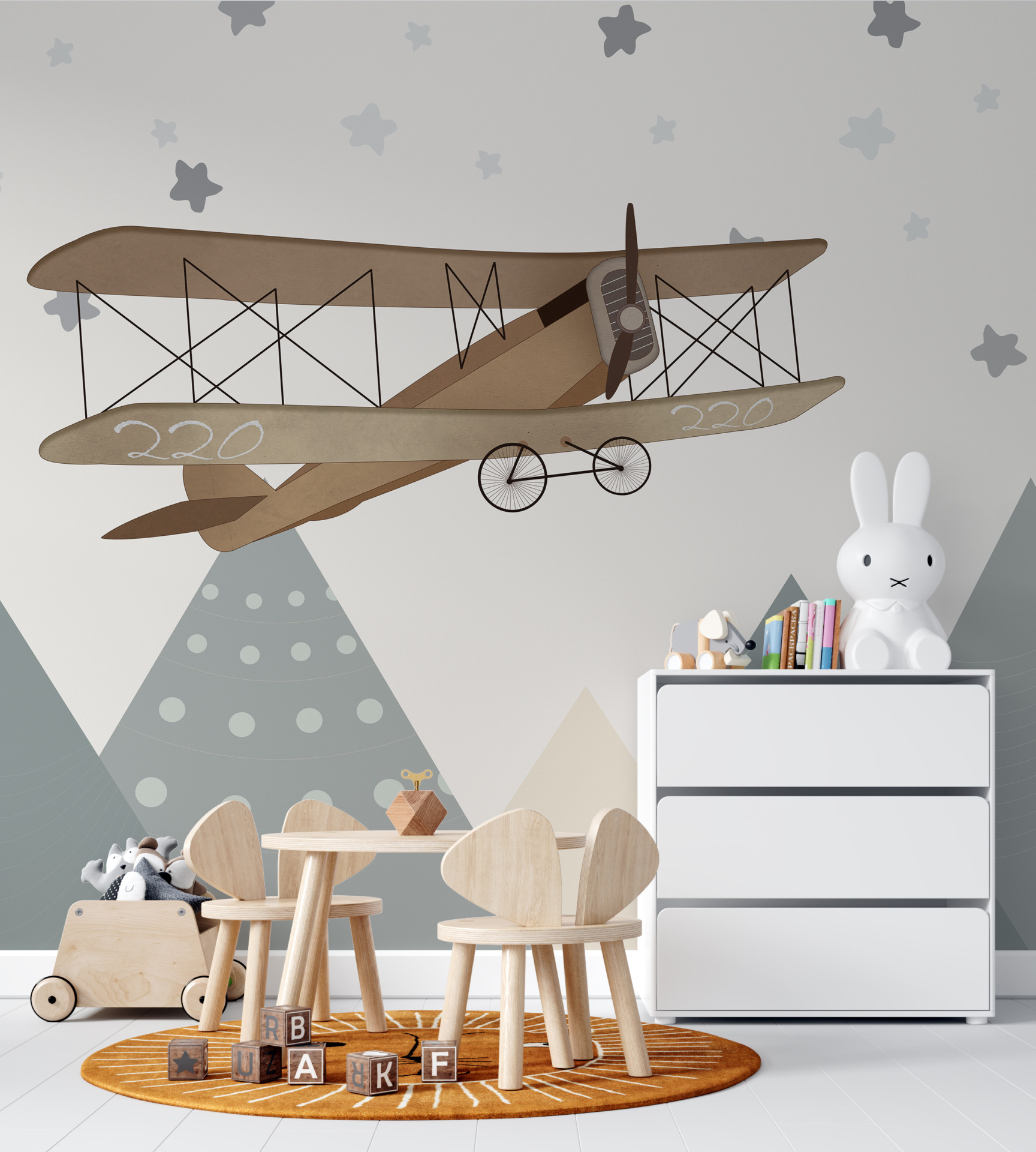 Zidna freska Stari let u planinama