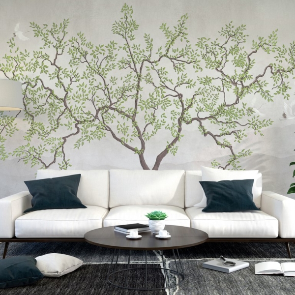 Osjetljivo drvo zidni mural