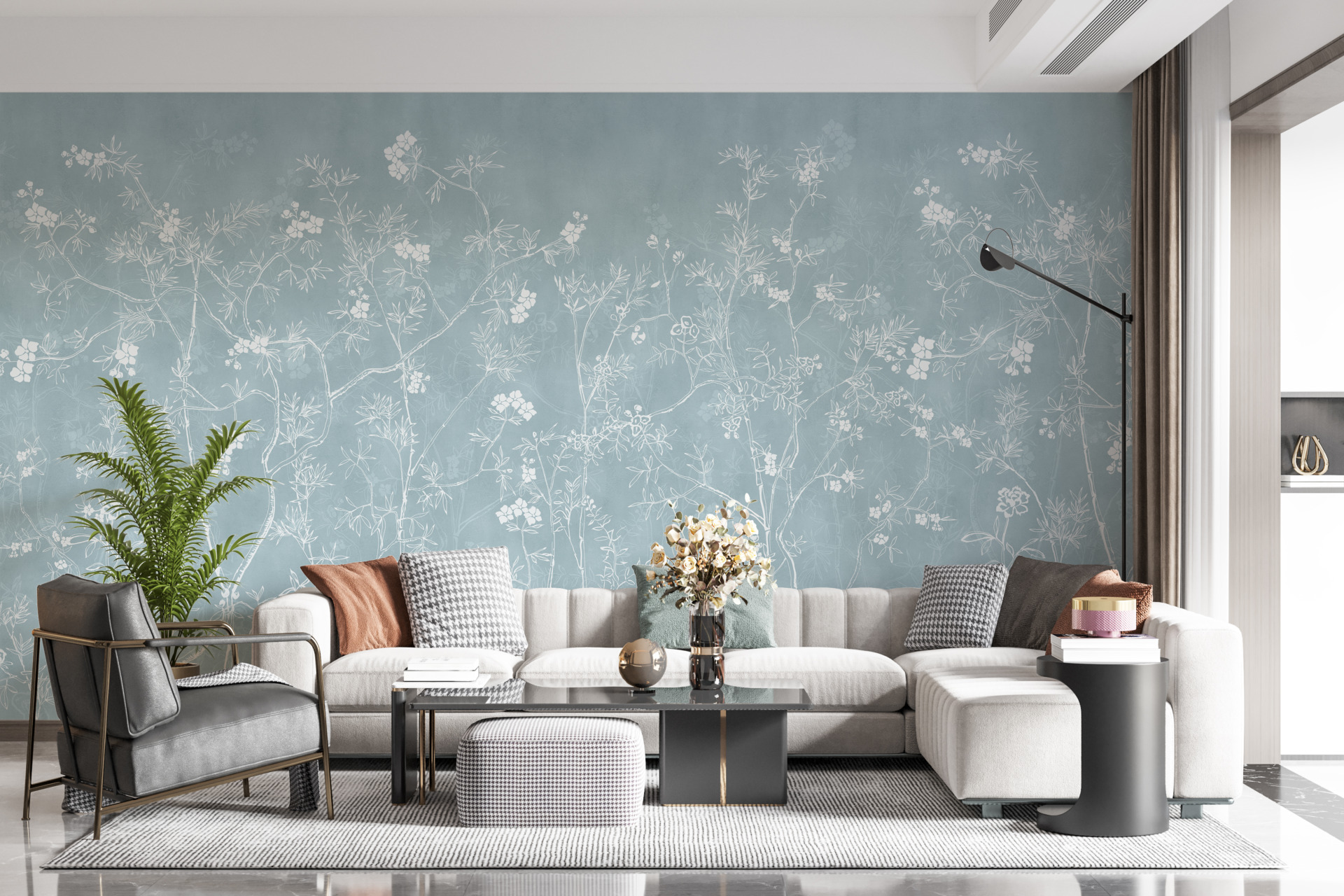 Foto pozadina Nježno cvijeće u plavoj boji