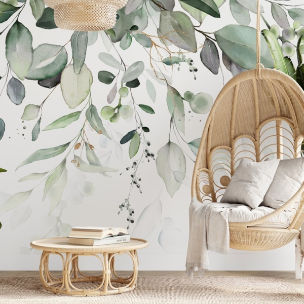 Zidni zidni zid Nježno lišće