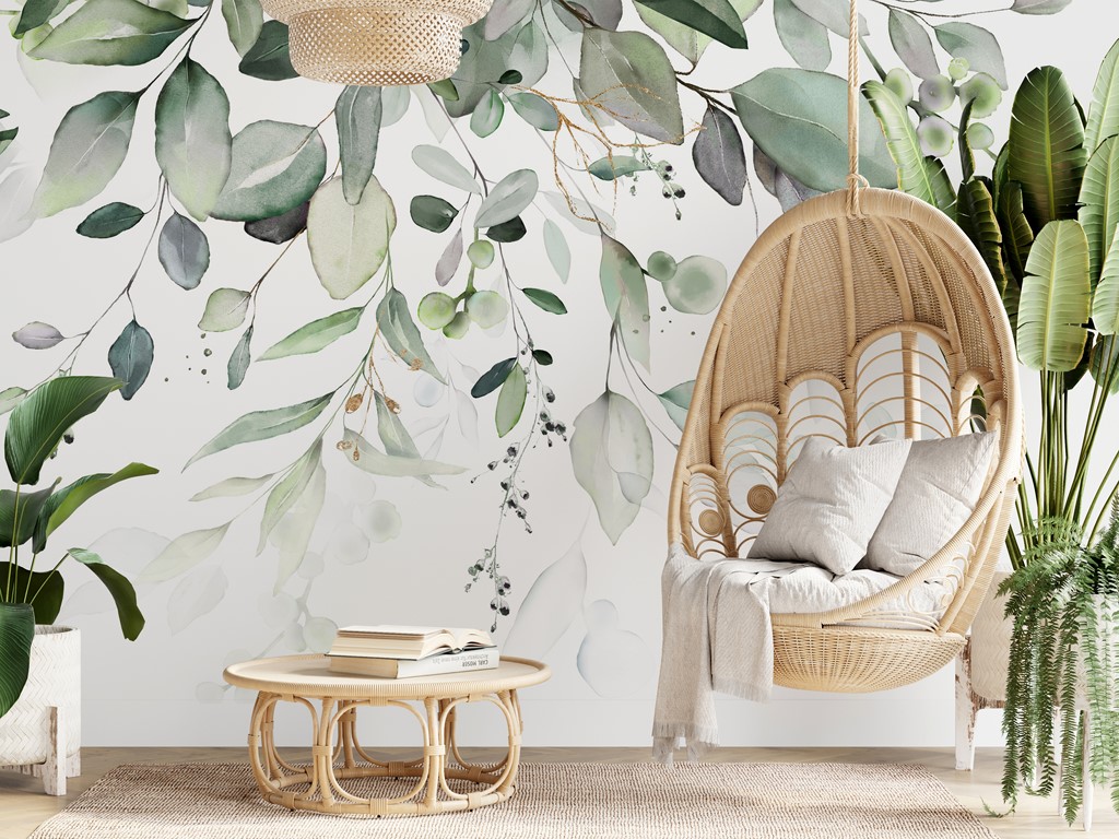 Zidni zidni zid Nježno lišće