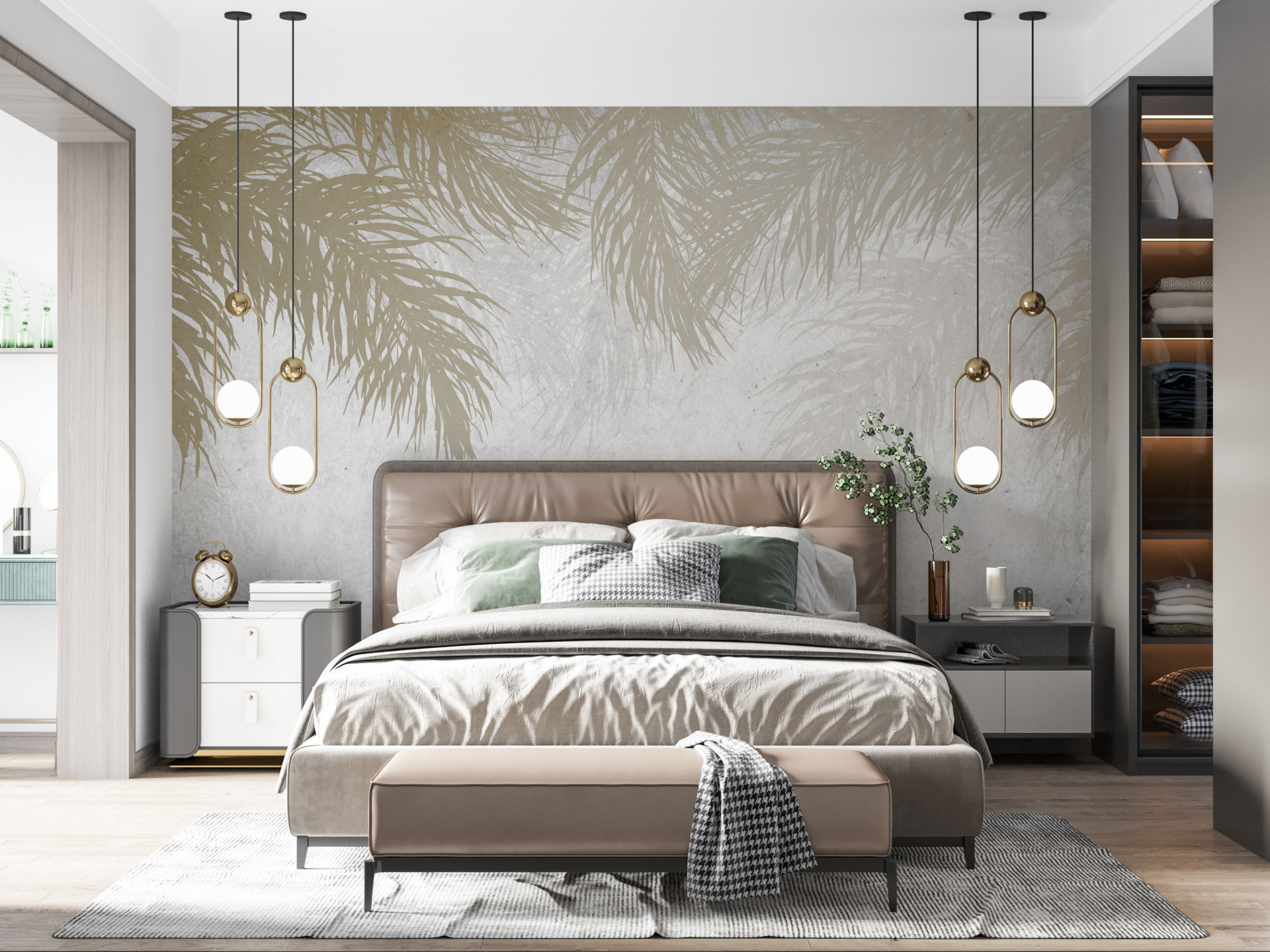 Zidna stena Nježno lišće