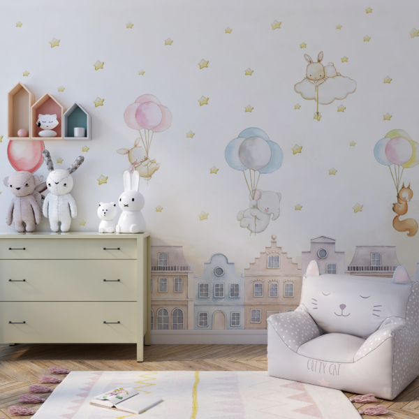 Zidni mural Kiša balona