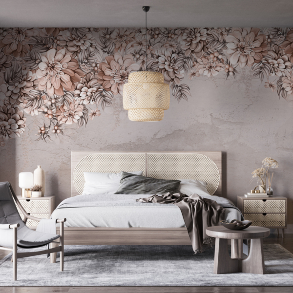 Zidni mural Kiša smeđeg cvijeća