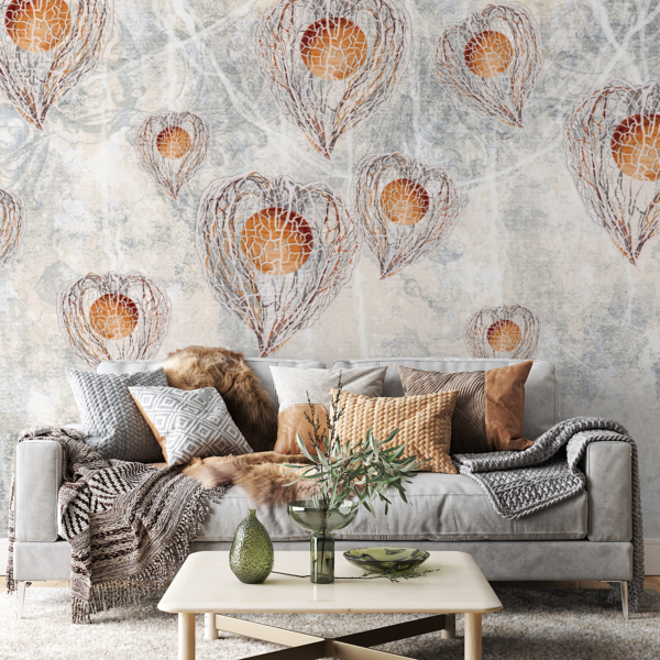 Zidni mural Kiša lišća Physalis