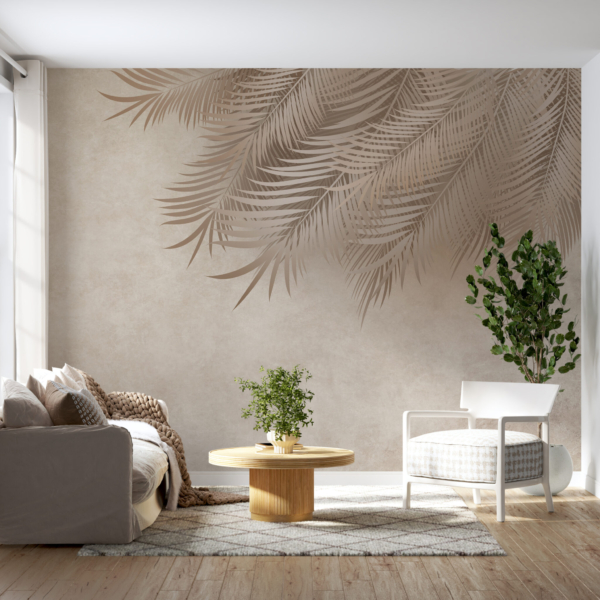 Zidni zidni zid s dugim palminim lišćem