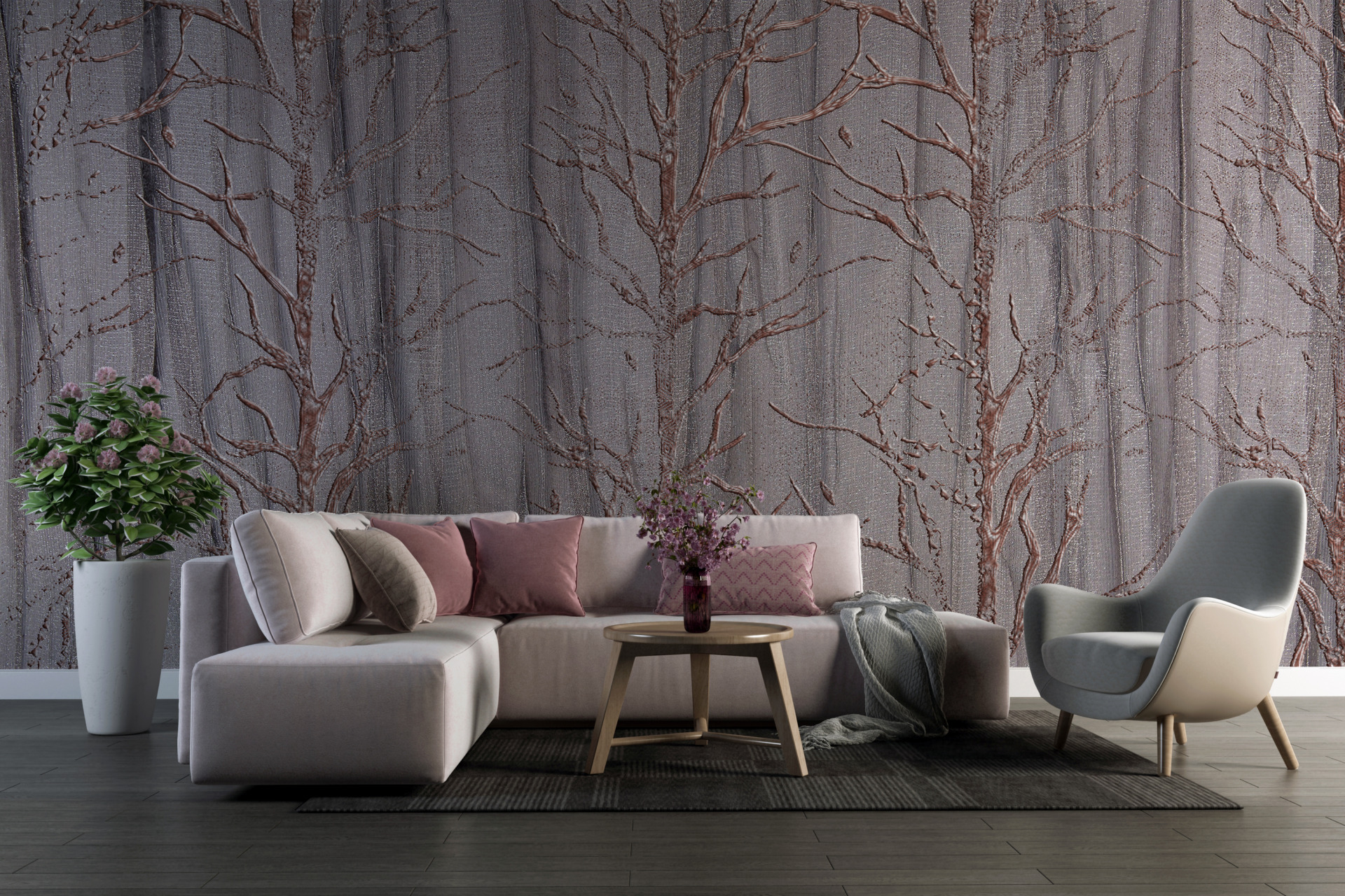 Zidni zidni zid Drvo bez lišća