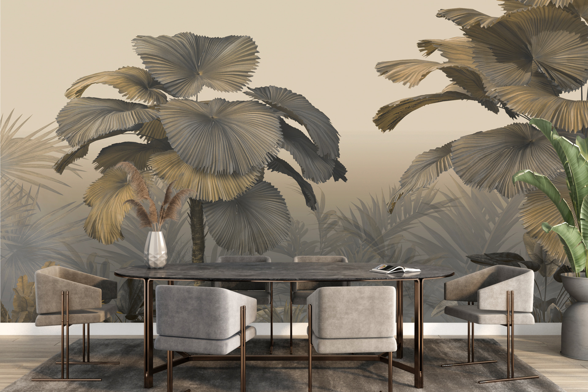 Tropsko drveće 3D zidni mural