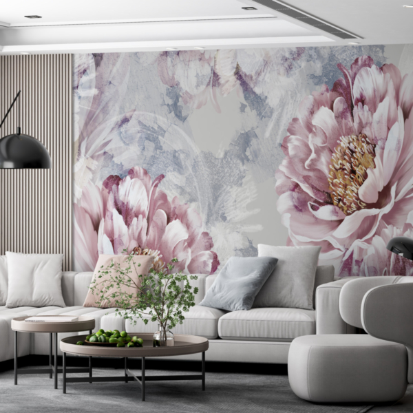 Zidni zidni zid Veliki cvjetovi božura