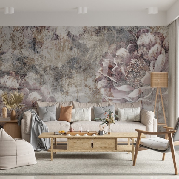 Zidna freska Dva cvijeta božura