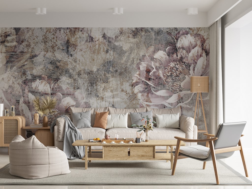 Zidna freska Dva cvijeta božura