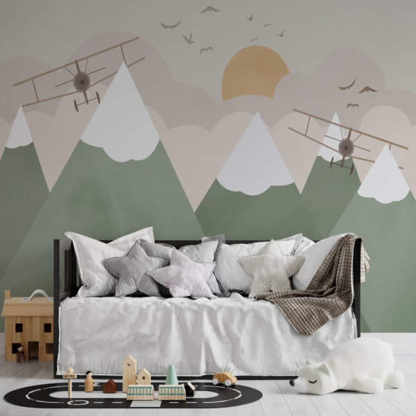 Zidni mural Dvije ravnine iznad planina