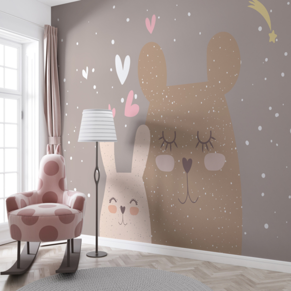 Zidni mural Dva uspavana zečića