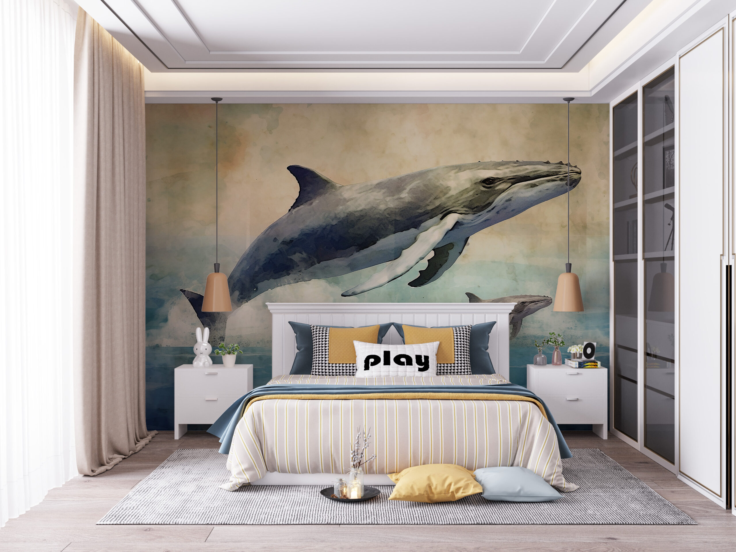 Zidni mural Dva kita