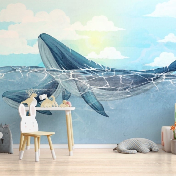 Pozadina za dva kita za dijete