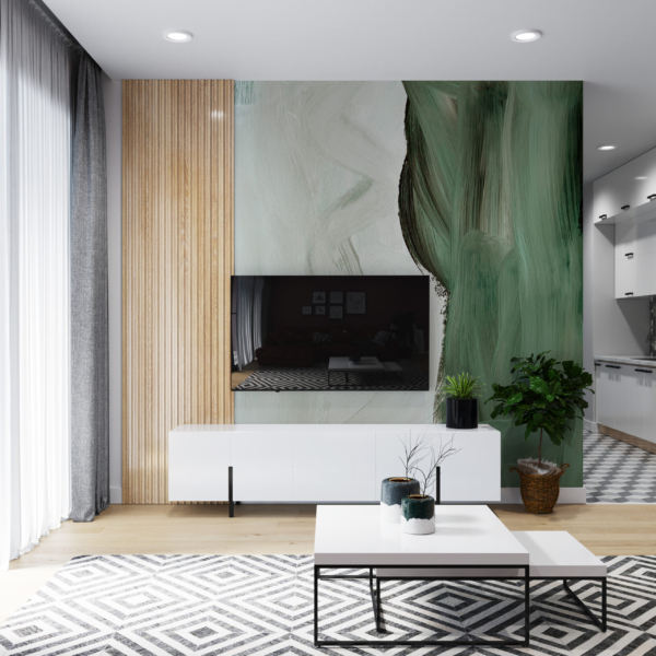 Zidni mural Dvije zelene linije