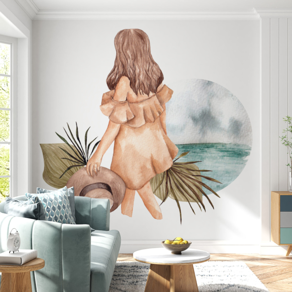 Zidni mural Djevojka uz more