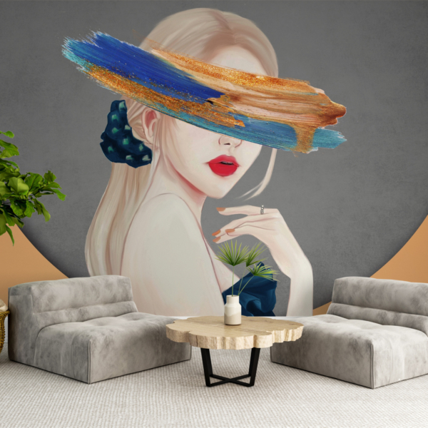 Zidni mural djevojke s povezom na očima