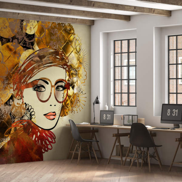 Zidni mural djevojka u velikim naočalama