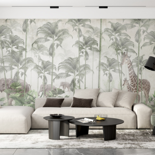 Zidni mural Divlje životinje u magli