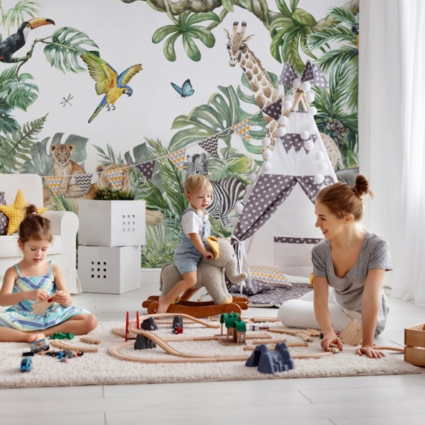 Zidni mural egzotične životinje za djecu