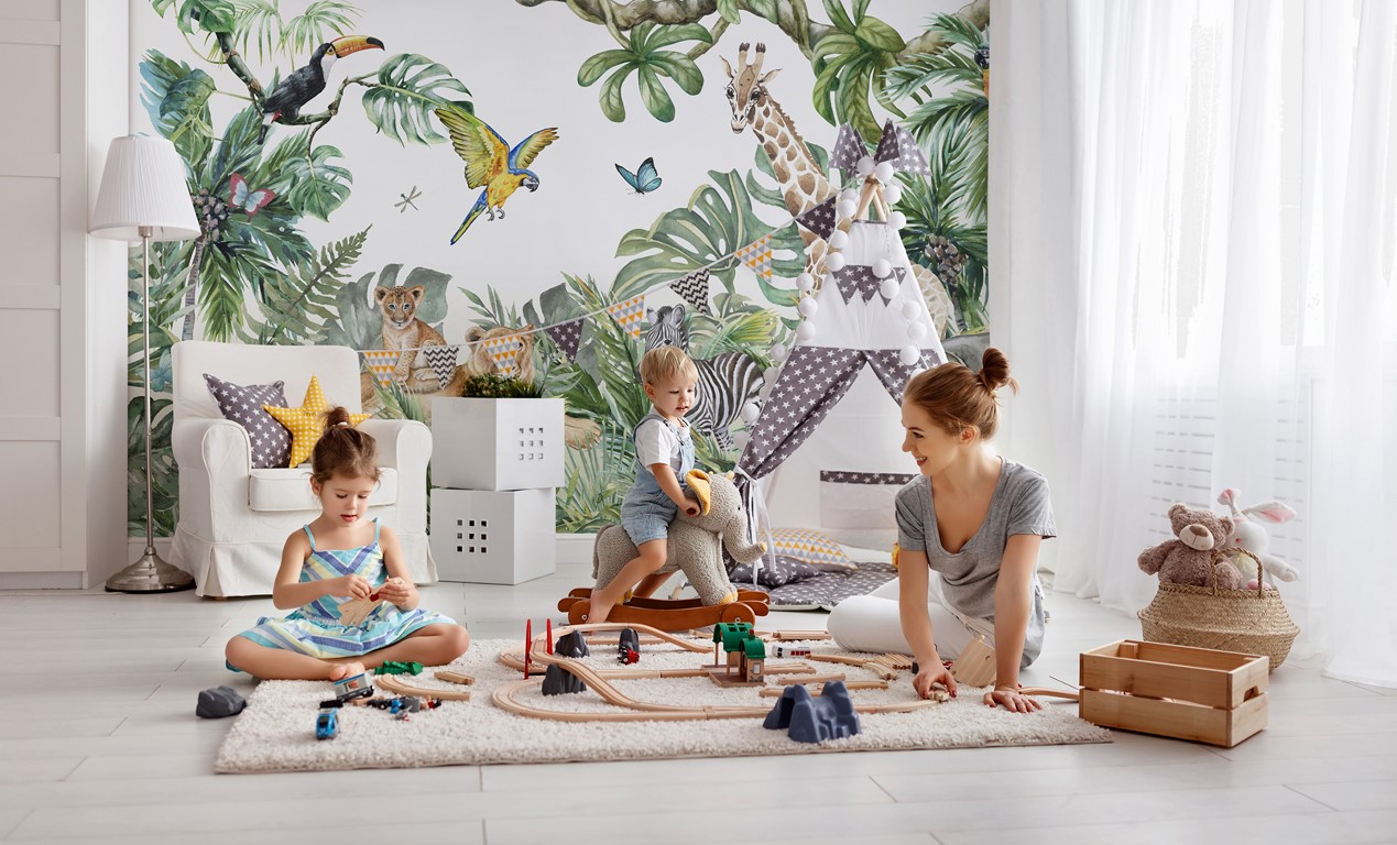 Zidni mural egzotične životinje za djecu