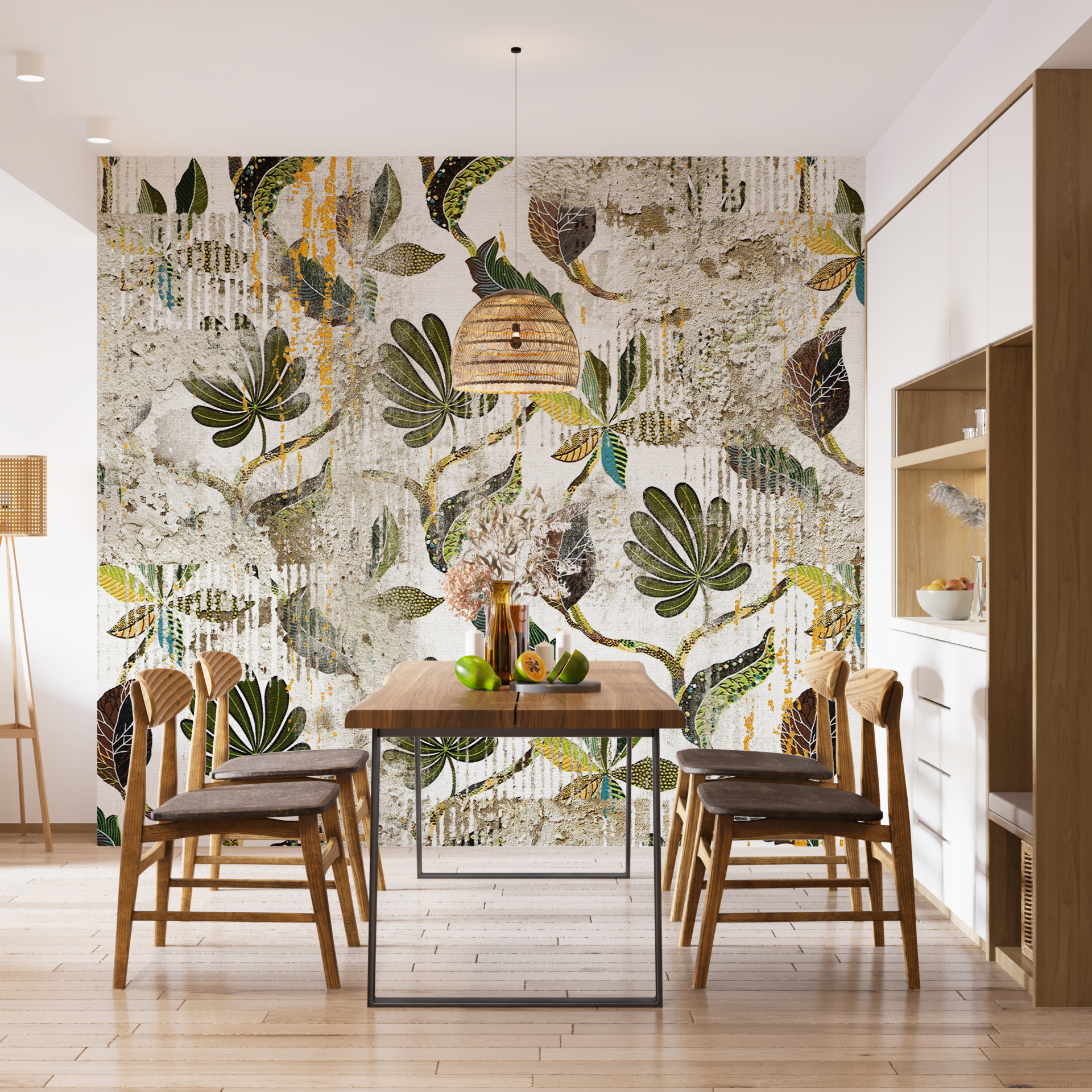 Zidni mural Valovi lišća