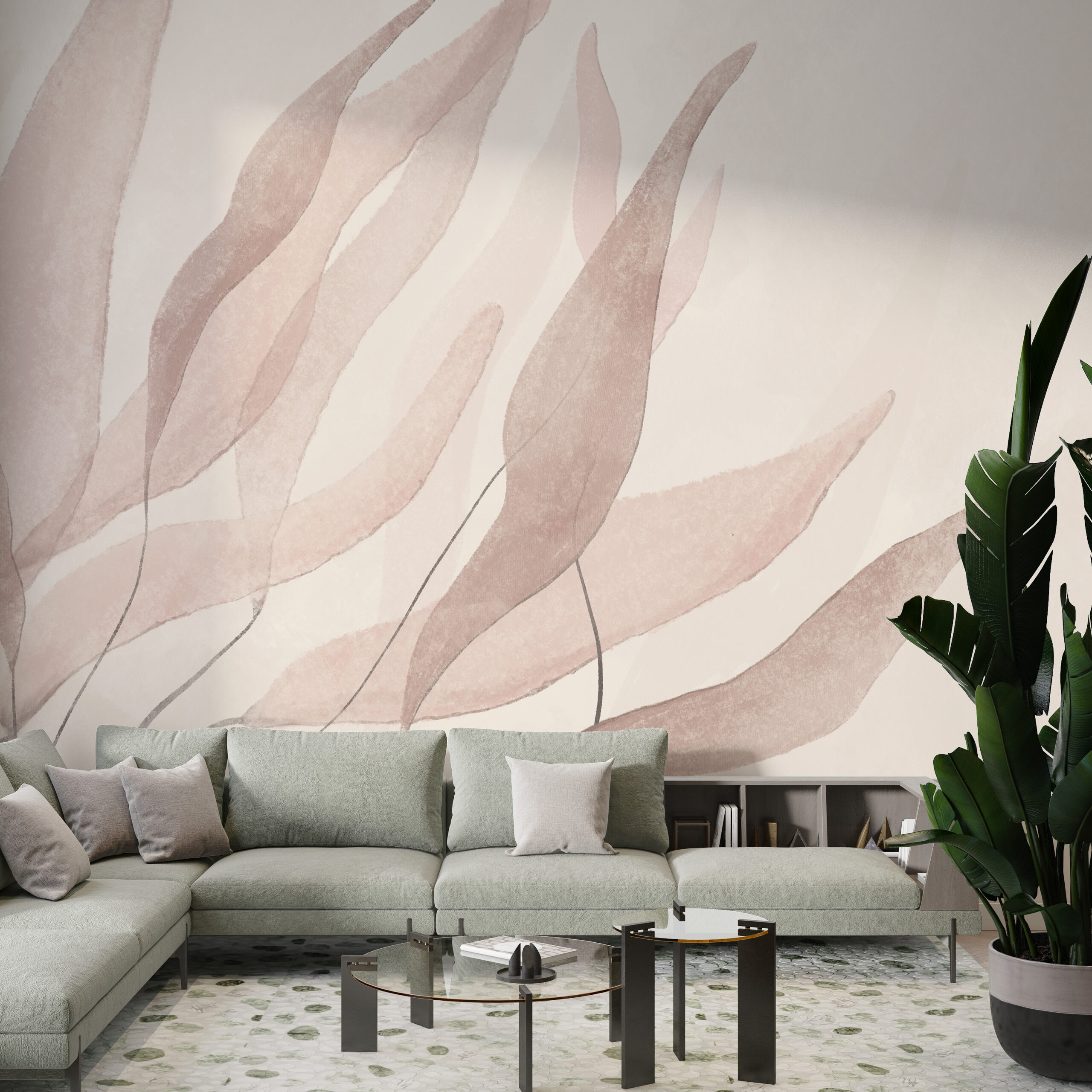 Zidni mural Valovito lišće