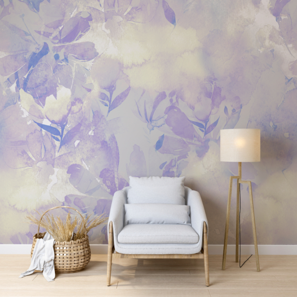 Zidni zidni zid ljubičastog cvijeća