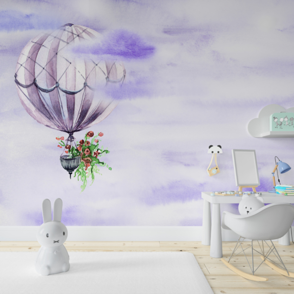 Zidni mural Ljubičasti balon u zraku