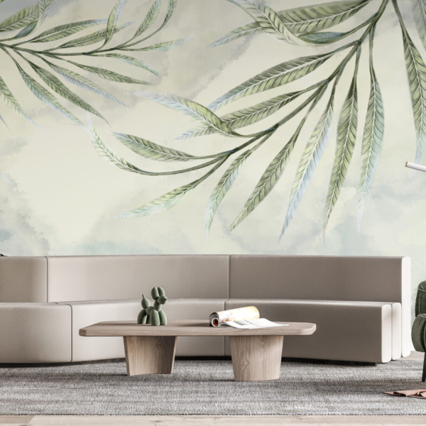 Zidni mural Maslinove grančice u oblacima