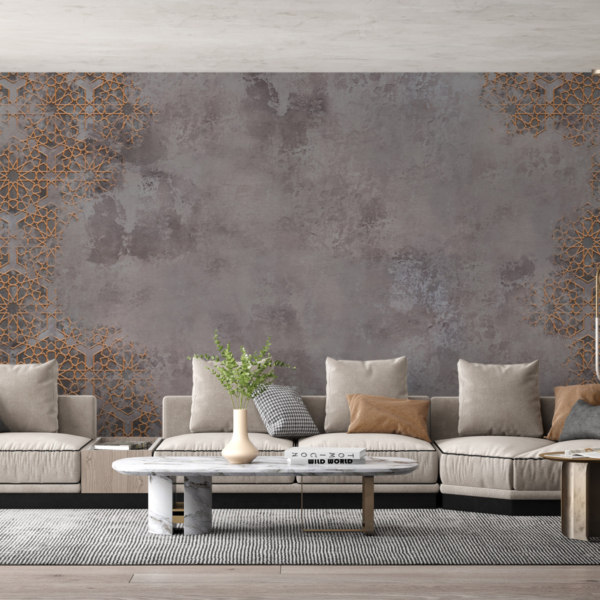 Geometrijski mozaik na betonskom zidu