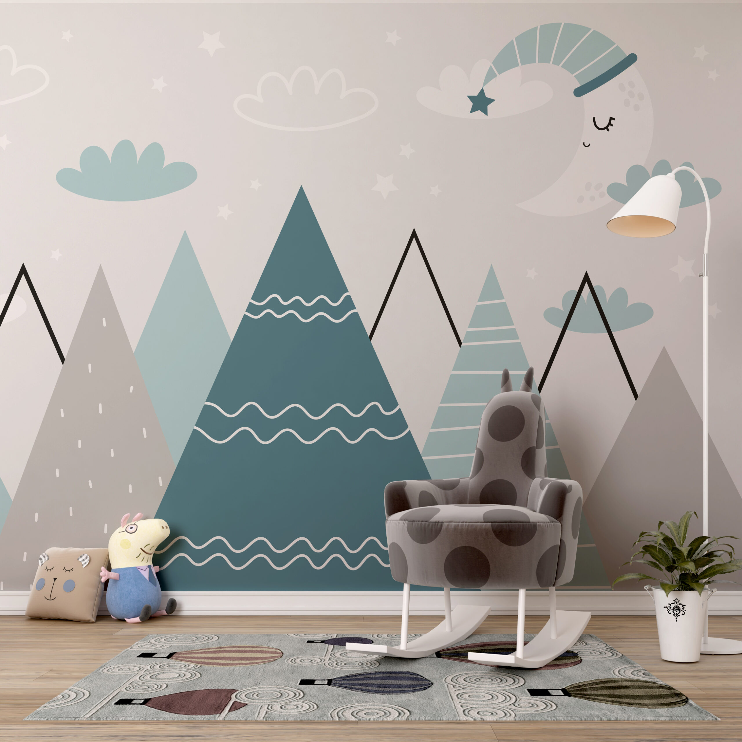 Zidni mural Planine noću